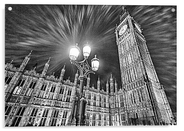  Big Ben By Night Acrylic by Mark Godden