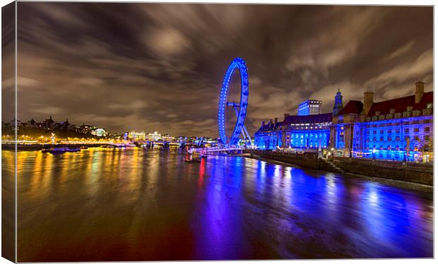  London Eye - Night Vision Canvas Print by Mark Godden