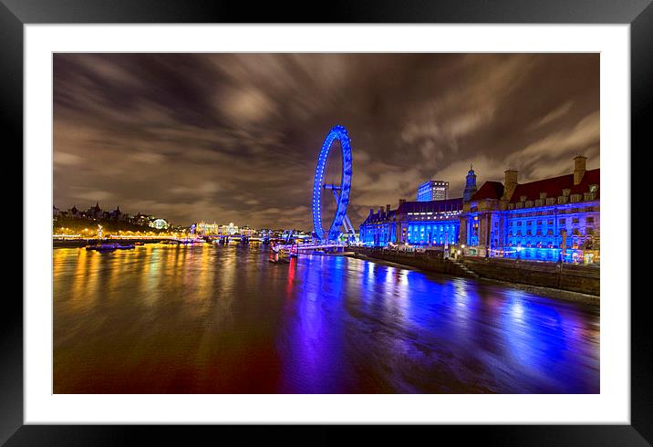  London Eye - Night Vision Framed Mounted Print by Mark Godden