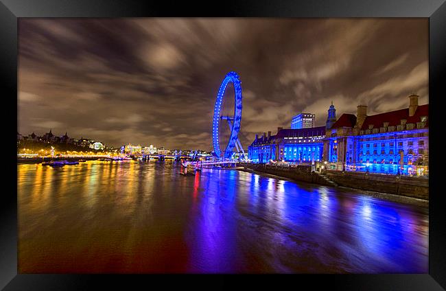  London Eye - Night Vision Framed Print by Mark Godden