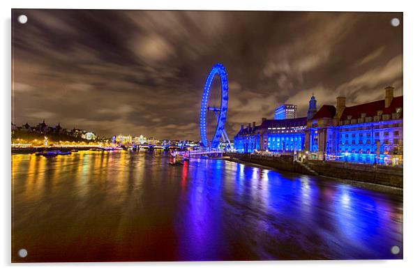  London Eye - Night Vision Acrylic by Mark Godden
