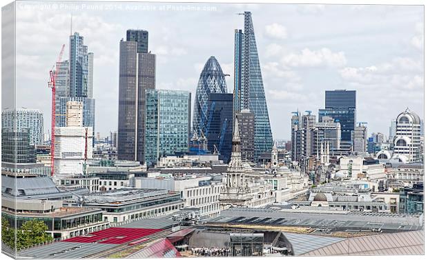  City of London from the top of St Paul's Cathedra Canvas Print by Philip Pound