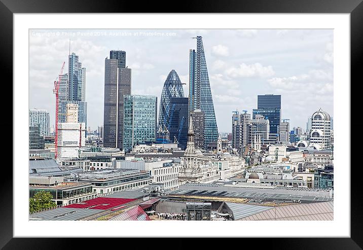  City of London from the top of St Paul's Cathedra Framed Mounted Print by Philip Pound