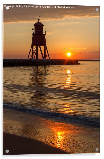  South Shields Sunrise Acrylic by Ray Pritchard
