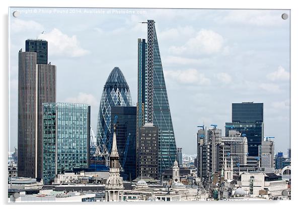  City of London Panorama Acrylic by Philip Pound