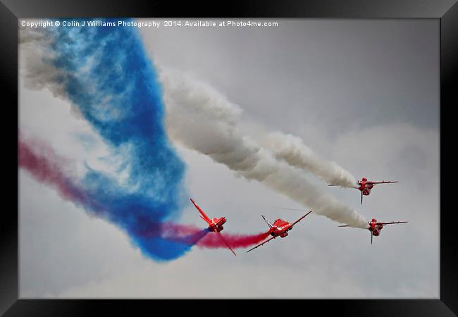  The Corkscrew - Red Arrows Farnborough 2014 Framed Print by Colin Williams Photography