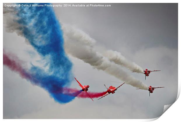  The Corkscrew - Red Arrows Farnborough 2014 Print by Colin Williams Photography