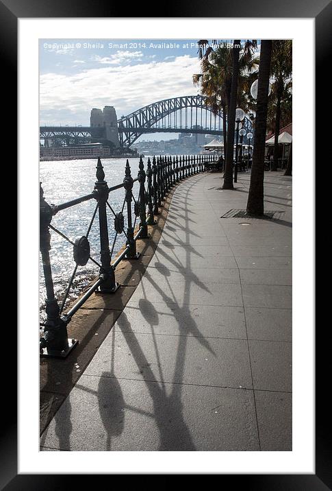  Railings leading to Sydney Harbour Bridge Framed Mounted Print by Sheila Smart