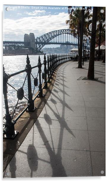  Railings leading to Sydney Harbour Bridge Acrylic by Sheila Smart