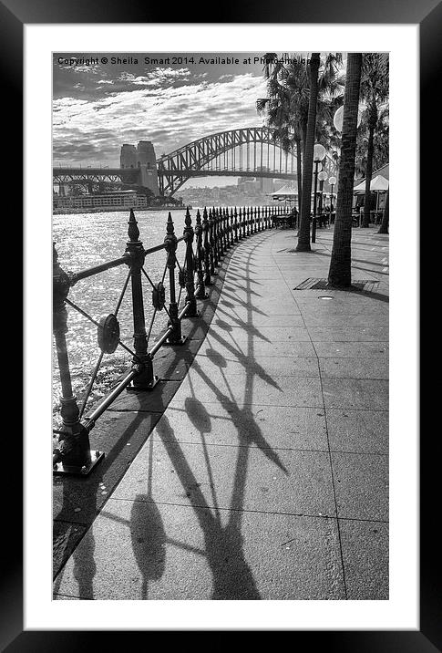  Railings leading to Sydney Harbour Bridge Framed Mounted Print by Sheila Smart
