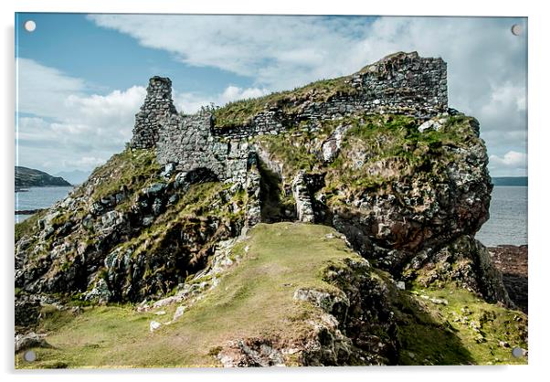 Dunscaith Castle on Skye  Acrylic by Stephen Maher