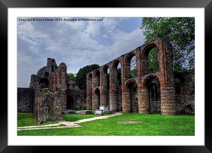 St Botolphs Priory  Framed Mounted Print by Diana Mower