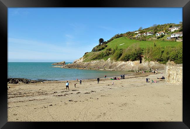 Combe Martin Beach  Framed Print by graham young