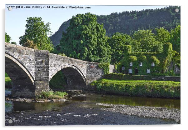Llanrwst Bridge, Wales Acrylic by Jane McIlroy