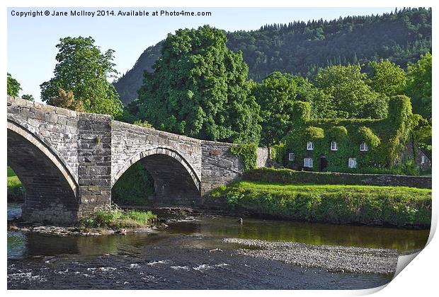 Llanrwst Bridge, Wales Print by Jane McIlroy