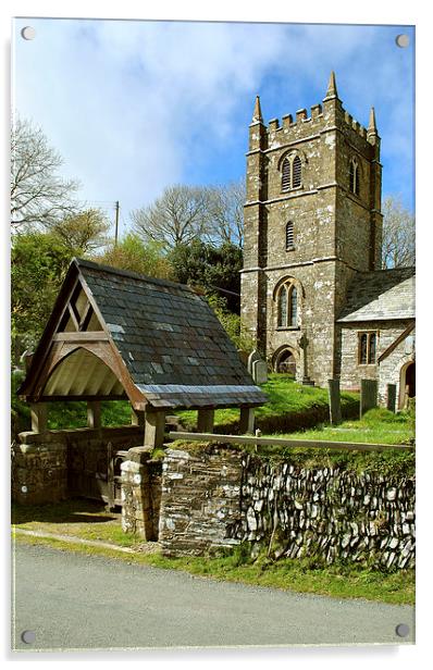 St Brendans Church, Brendon, North Devon  Acrylic by graham young