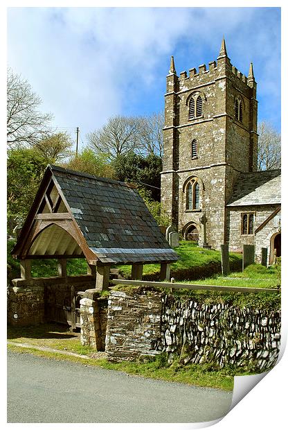 St Brendans Church, Brendon, North Devon  Print by graham young