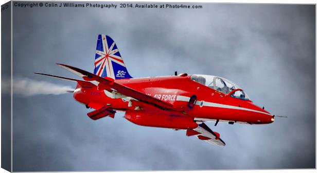  Red Arrow So Low ! - Farnborough 2014 Canvas Print by Colin Williams Photography