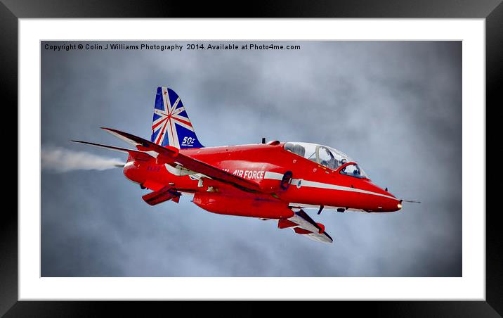  Red Arrow So Low ! - Farnborough 2014 Framed Mounted Print by Colin Williams Photography