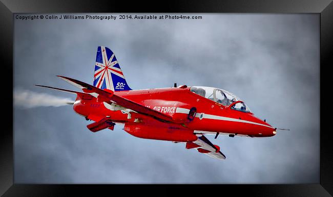  Red Arrow So Low ! - Farnborough 2014 Framed Print by Colin Williams Photography
