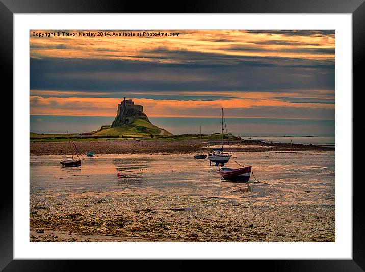 The Castle  Holy Island Framed Mounted Print by Trevor Kersley RIP