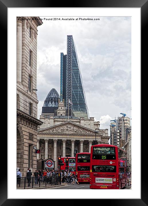  Rush hour in the City of London Framed Mounted Print by Philip Pound