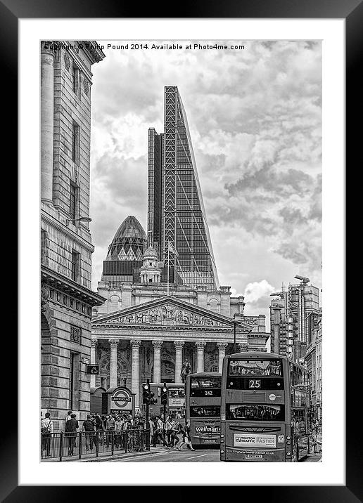  The Rush Hour in the City of London Framed Mounted Print by Philip Pound