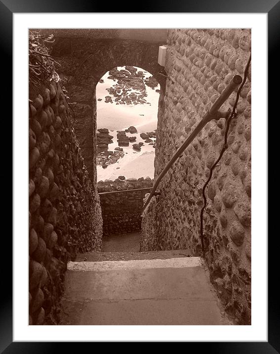 clocktower steps Framed Mounted Print by nicola dingle