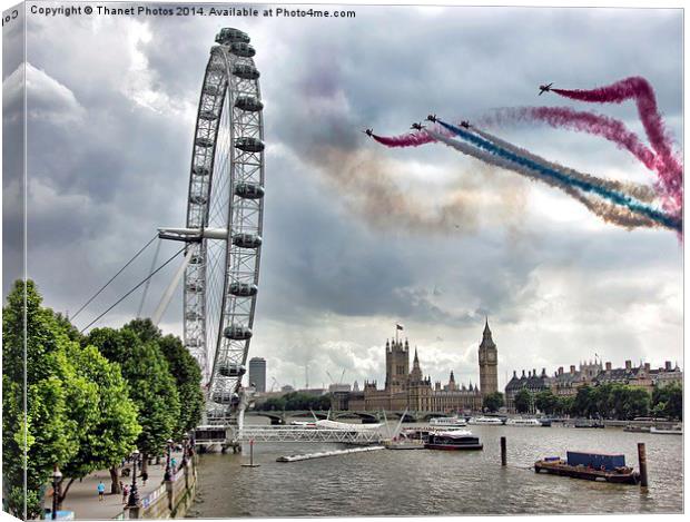  Red Arrows over London Canvas Print by Thanet Photos