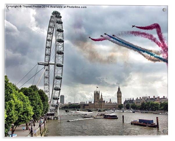  Red Arrows over London Acrylic by Thanet Photos