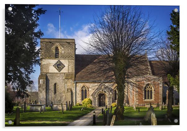 St Mary, Kintbury, Berkshire, England, UK Acrylic by Mark Llewellyn