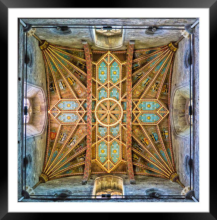  St Davids Cathedral tower ceiling Framed Mounted Print by Hazel Powell