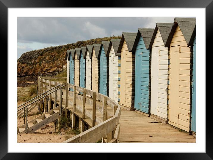 Beach huts in Bude, Cornwall Framed Mounted Print by Matthew Silver