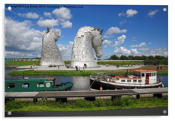 The Kelpies  Acrylic by Craig Brown