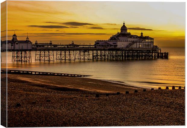  Sunrise Pier, Eastbourne, East Sussex Canvas Print by Matthew Silver