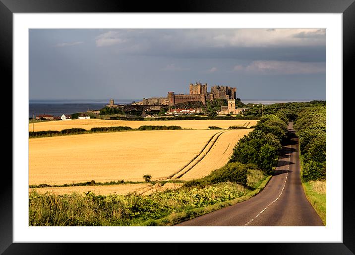  Bamburgh Castle Fields of Gold Framed Mounted Print by Northeast Images