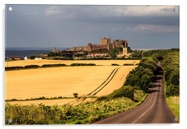  Bamburgh Castle Fields of Gold Acrylic by Northeast Images