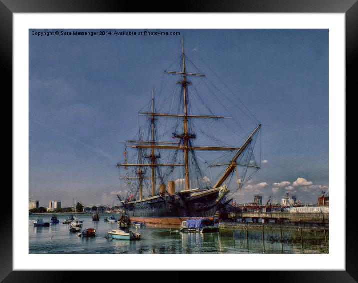  HMS Warrior Framed Mounted Print by Sara Messenger
