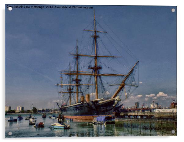  HMS Warrior Acrylic by Sara Messenger