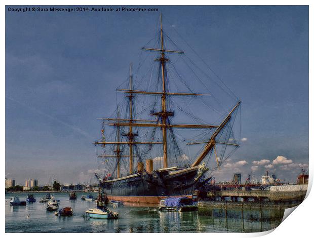  HMS Warrior Print by Sara Messenger