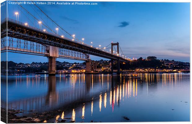 The River Tamar in Plymouth Canvas Print by Helen Hotson