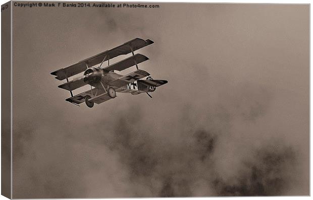  Fokker Dr 1 Canvas Print by Mark  F Banks