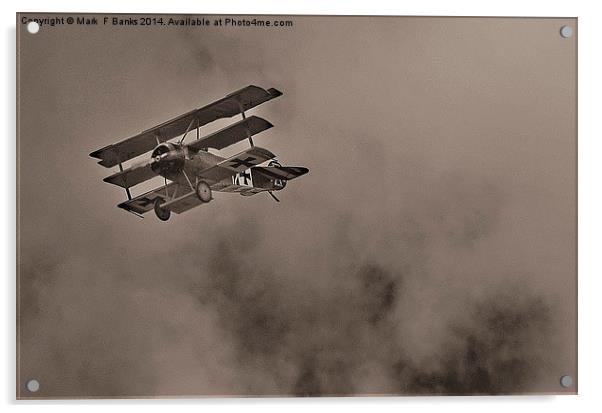  Fokker Dr 1 Acrylic by Mark  F Banks