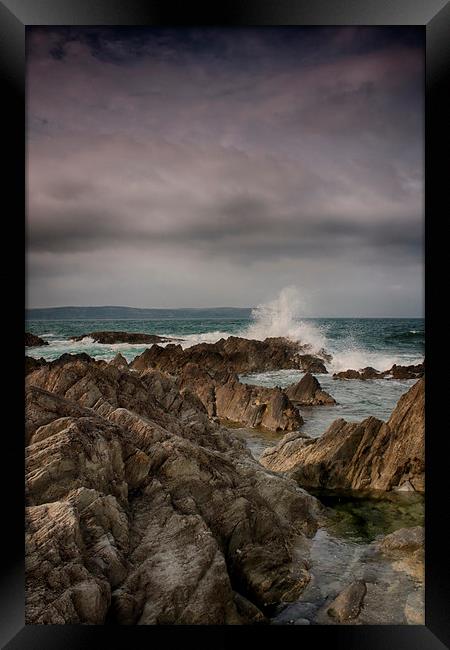  Barricane Beach Rocks, Woolacombe Framed Print by Phil Clements
