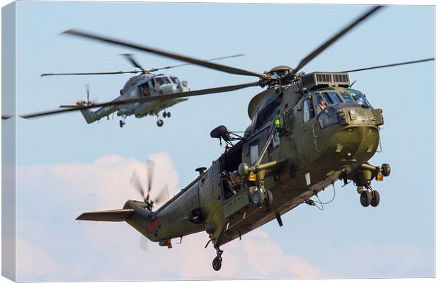  Royal Navy Sea King and Lynx Canvas Print by Oxon Images