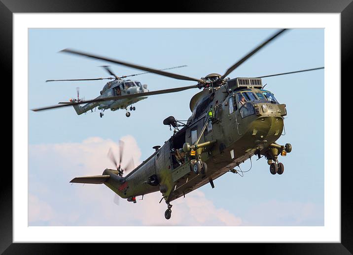  Royal Navy Sea King and Lynx Framed Mounted Print by Oxon Images
