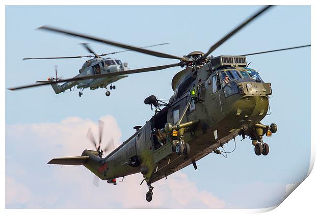  Royal Navy Sea King and Lynx Print by Oxon Images