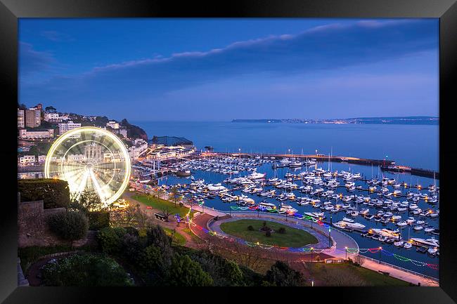 Torquay Harbour and Wheel Framed Print by John Fowler