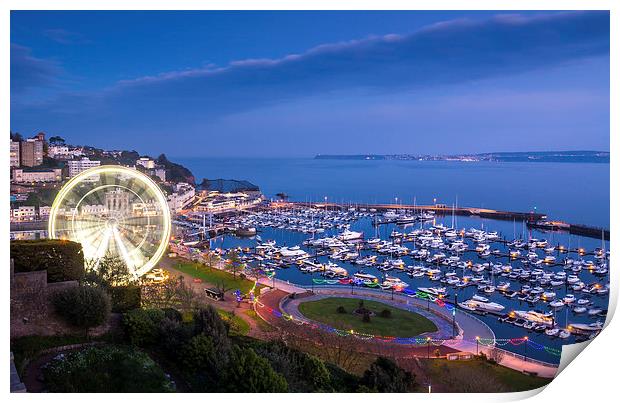 Torquay Harbour and Wheel Print by John Fowler