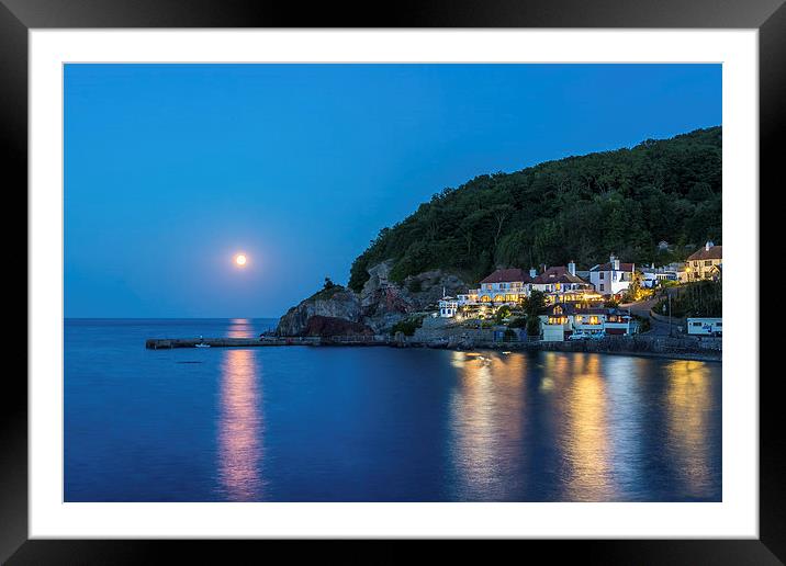 Babbacombe by Moonlight Framed Mounted Print by John Fowler